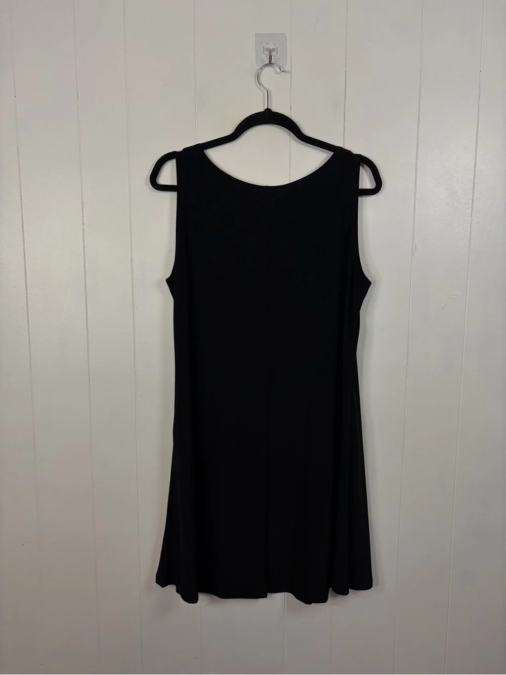Sympli Black Mini Tank Dress Tunic Slinky Stretchy Sleeveless Minimalist Size 12 - Picture 3 of 8